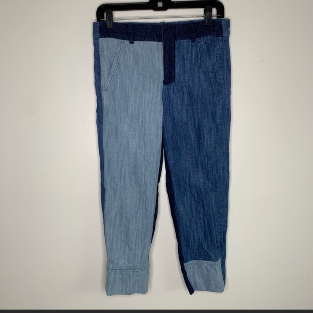 Color block soft denim pants from Zara